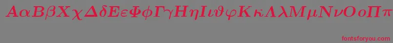 EuclidSymbolBoldItalic Font – Red Fonts on Gray Background