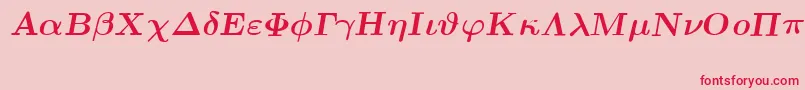 EuclidSymbolBoldItalic Font – Red Fonts on Pink Background