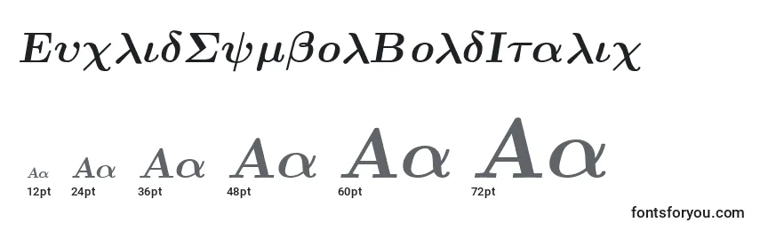 Größen der Schriftart EuclidSymbolBoldItalic