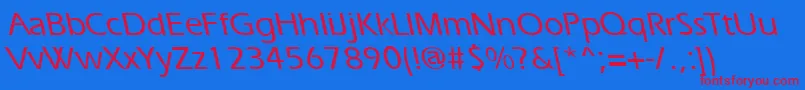 ErgoemediumbsRegular Font – Red Fonts on Blue Background