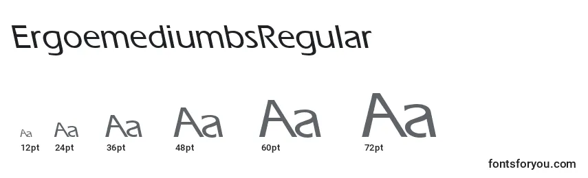 Размеры шрифта ErgoemediumbsRegular