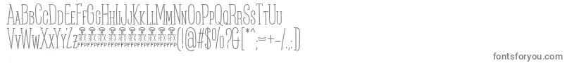 PosteratusRexFfp-fontti – harmaat kirjasimet valkoisella taustalla