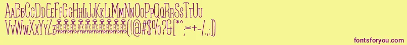 PosteratusRexFfp Font – Purple Fonts on Yellow Background