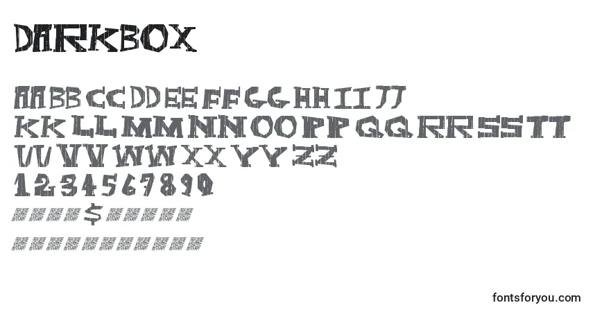 A fonte Darkbox – alfabeto, números, caracteres especiais