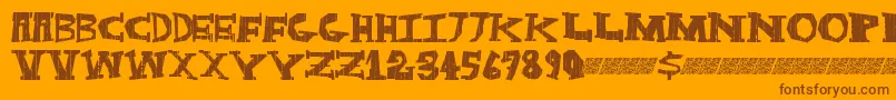 Darkbox Font – Brown Fonts on Orange Background