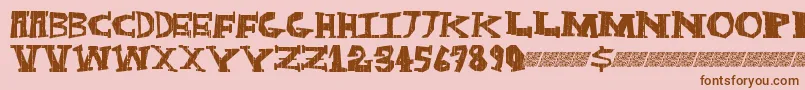 Darkbox Font – Brown Fonts on Pink Background