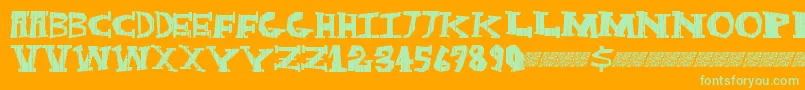 Darkbox Font – Green Fonts on Orange Background