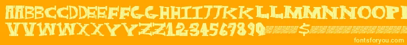 Darkbox Font – Yellow Fonts on Orange Background