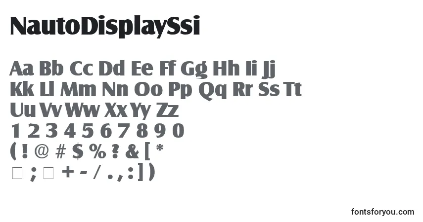 Czcionka NautoDisplaySsi – alfabet, cyfry, specjalne znaki