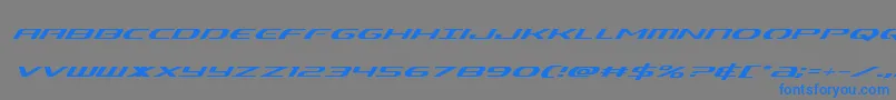 Alphamensuperital Font – Blue Fonts on Gray Background