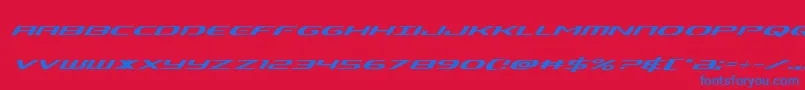 Alphamensuperital Font – Blue Fonts on Red Background