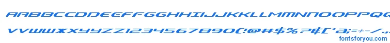 Alphamensuperital Font – Blue Fonts on White Background