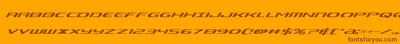 Alphamensuperital Font – Brown Fonts on Orange Background