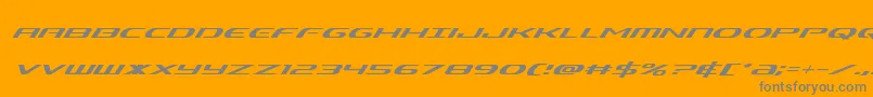 Alphamensuperital Font – Gray Fonts on Orange Background
