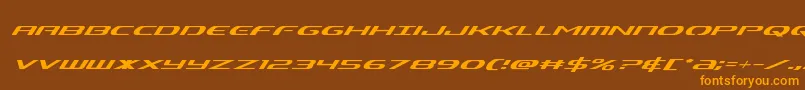 Alphamensuperital Font – Orange Fonts on Brown Background