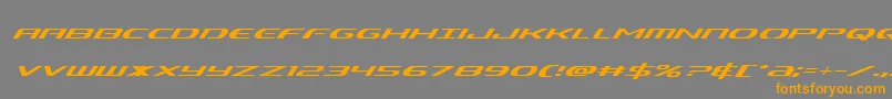 Alphamensuperital Font – Orange Fonts on Gray Background