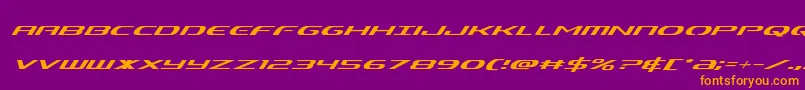 Alphamensuperital Font – Orange Fonts on Purple Background