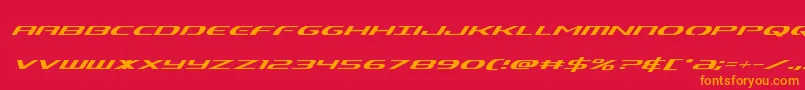 Alphamensuperital Font – Orange Fonts on Red Background