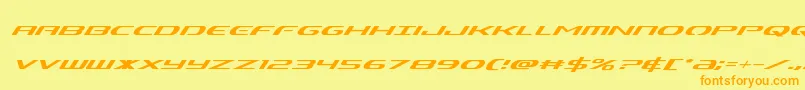 Alphamensuperital Font – Orange Fonts on Yellow Background