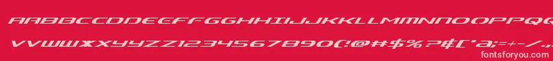Alphamensuperital Font – Pink Fonts on Red Background