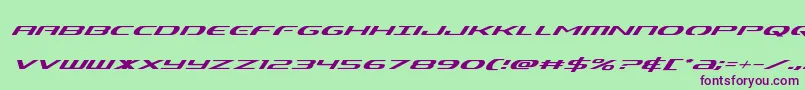 Alphamensuperital Font – Purple Fonts on Green Background