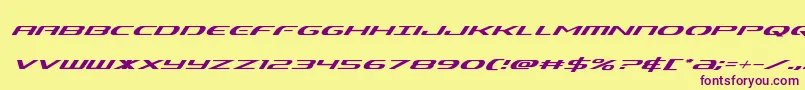 Alphamensuperital Font – Purple Fonts on Yellow Background