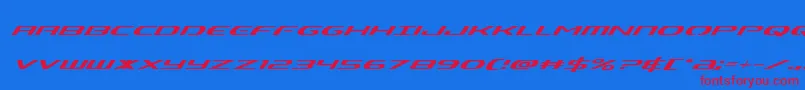 Alphamensuperital Font – Red Fonts on Blue Background