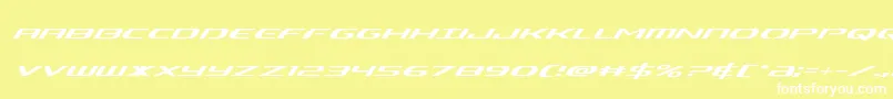 Alphamensuperital Font – White Fonts on Yellow Background