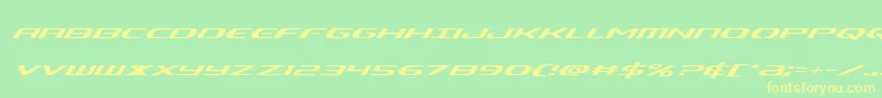 Alphamensuperital Font – Yellow Fonts on Green Background