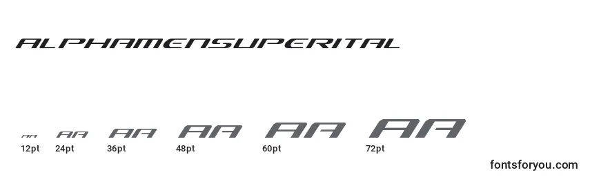 Размеры шрифта Alphamensuperital