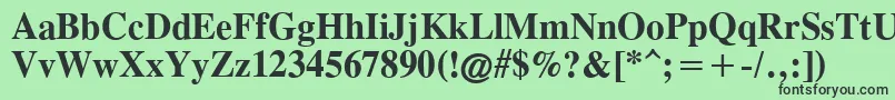 TimesCgAttBold-fontti – mustat fontit vihreällä taustalla