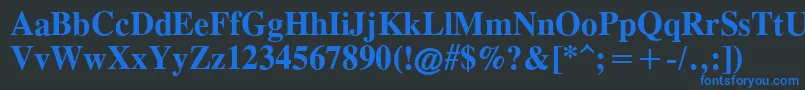フォントTimesCgAttBold – 黒い背景に青い文字