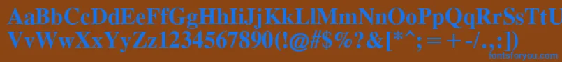フォントTimesCgAttBold – 茶色の背景に青い文字
