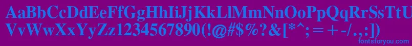 TimesCgAttBold Font – Blue Fonts on Purple Background