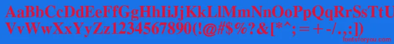 TimesCgAttBold Font – Red Fonts on Blue Background