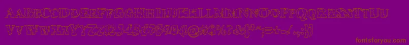 PsiBorgzHollow-Schriftart – Braune Schriften auf violettem Hintergrund