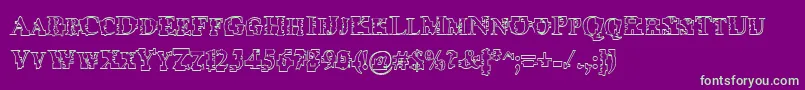 PsiBorgzHollow Font – Green Fonts on Purple Background