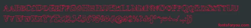 PsiBorgzHollow Font – Red Fonts on Black Background