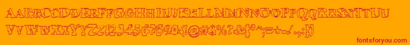 PsiBorgzHollow Font – Red Fonts on Orange Background
