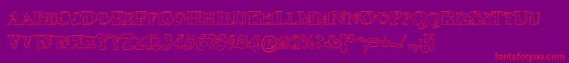 PsiBorgzHollow Font – Red Fonts on Purple Background