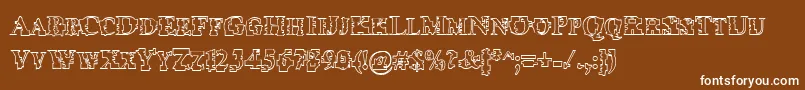 PsiBorgzHollow Font – White Fonts on Brown Background