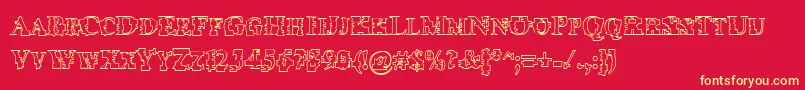 PsiBorgzHollow Font – Yellow Fonts on Red Background