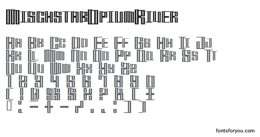 MischstabOpiumRiver-fontti – aakkoset, numerot, erikoismerkit