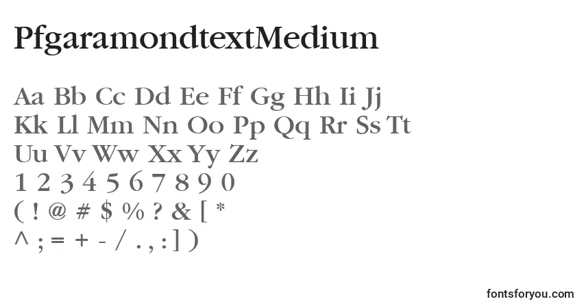 Schriftart PfgaramondtextMedium – Alphabet, Zahlen, spezielle Symbole
