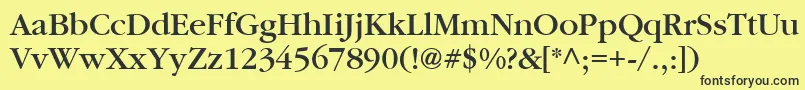 PfgaramondtextMedium Font – Black Fonts on Yellow Background