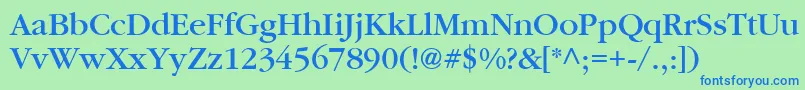 PfgaramondtextMedium Font – Blue Fonts on Green Background