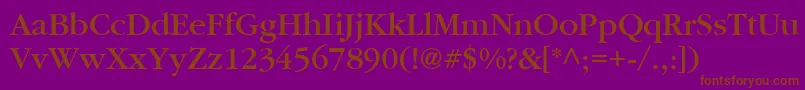 PfgaramondtextMedium Font – Brown Fonts on Purple Background