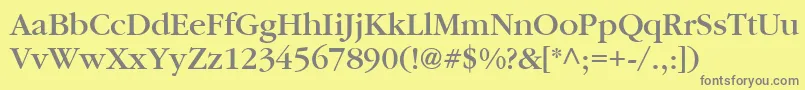 PfgaramondtextMedium Font – Gray Fonts on Yellow Background