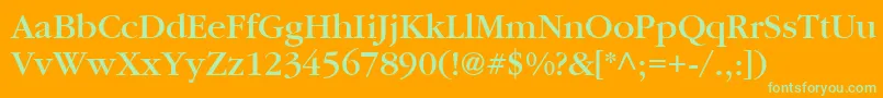 PfgaramondtextMedium Font – Green Fonts on Orange Background