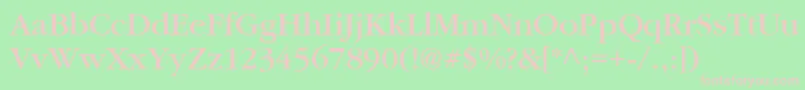 PfgaramondtextMedium Font – Pink Fonts on Green Background
